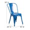Flash Furniture Blue Metal Stack Chair with Teal Poly Resin Seat CH-31230-BL-PL1C-GG - alternate 2